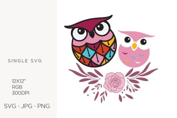 Cute Little Owl Family on a Floral Branch: A Versatile Digital Asset for Creators