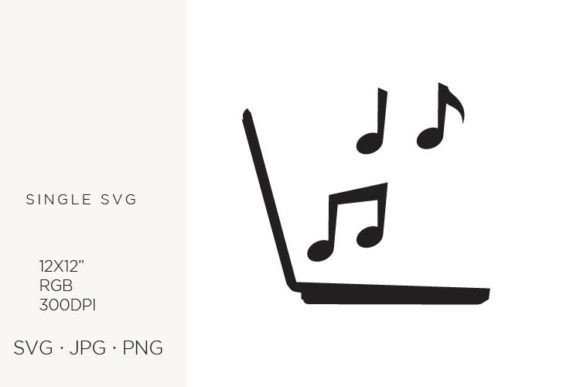 Enhancing Digital Creativity with Black Music Notes and Laptop Clipart