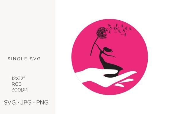 Hand Holding Miniature Dancing Lady SVG