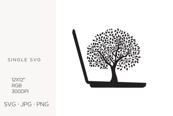 Laptop and Tree, Vector: Bridging Digital Design with Natural Aesthetics for Modern Creativity