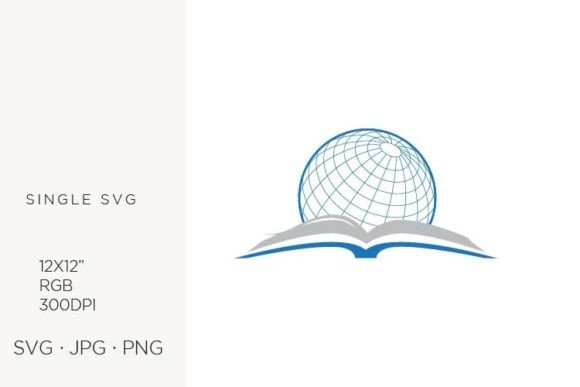 Open Book and Globe Logo: Elevating Your Brand with Versatile Digital Graphics