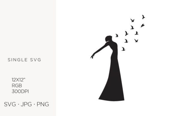 Strategic Visual Identity: Leveraging the Woman with Birds Vector Illustration for Brand Clarity