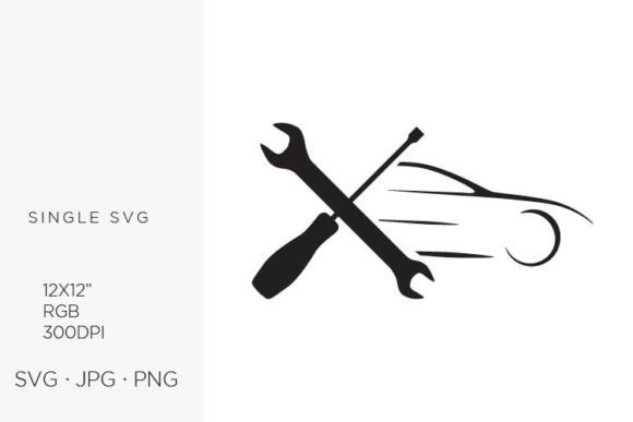 Tools and Car, Vector: Elevating Design with Precision SVG and PNG Assets