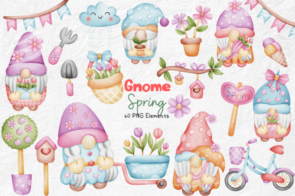 Unlocking Creative Potential with the Gnome Spring 60 Cliparts Collection