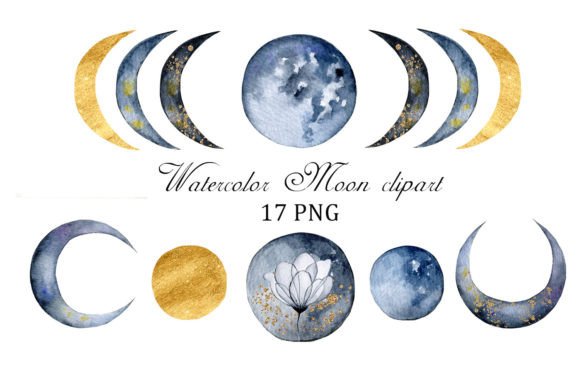 Unlocking Creativity with High-Resolution Watercolor Moon Clipart