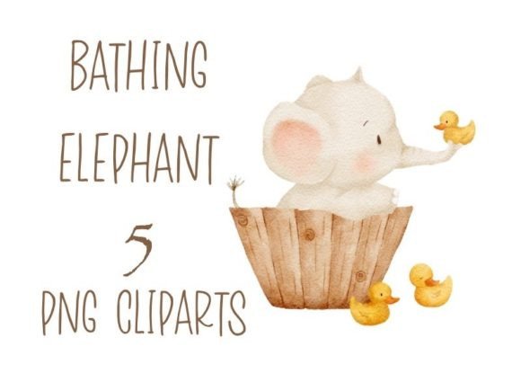 Watercolor Bathing Elephant Clipart Guide