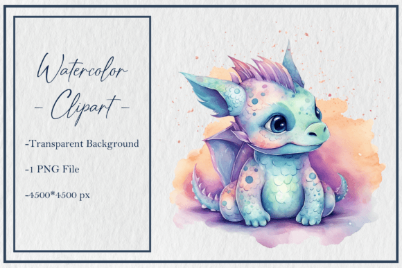 Watercolor Cute Dragon Clipart Png Sub 6: Elevating Your Creative Projects with Whimsical Art