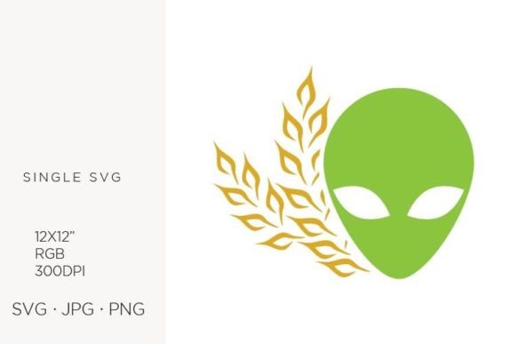 Wheat and Alien Head Vector Art Guide