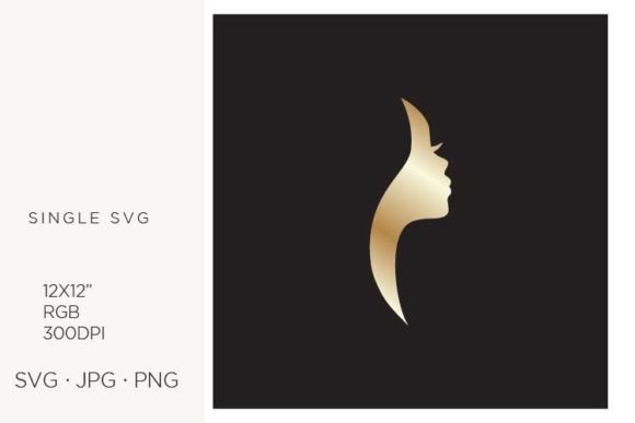Woman Profile Vector Logo for Designers