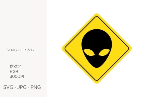 Yellow Traffic Sign for Alien: A Playful Design Asset